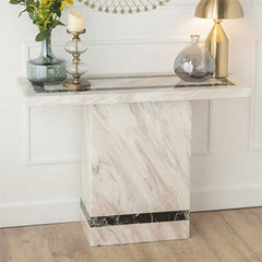 Cream Marble Console Tables