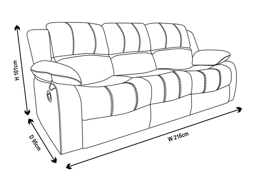 Mantua Leather 3 Seater Sofa