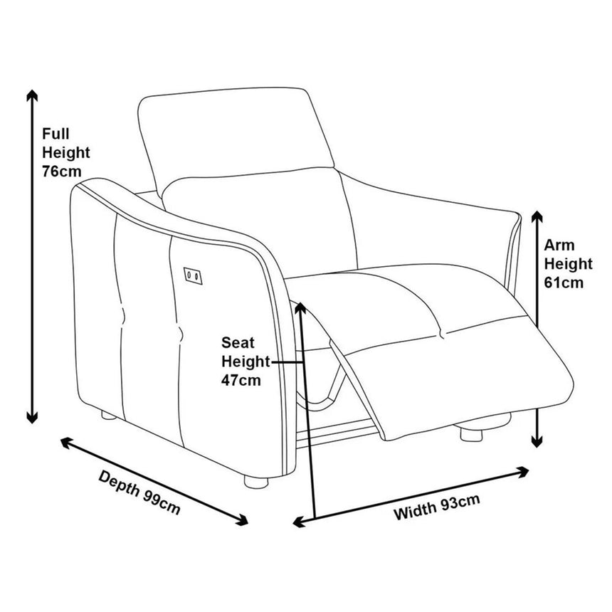 Brescia Grey Fabric Recliner Armchair