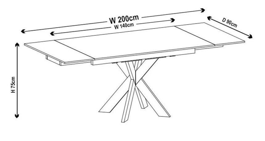 Sutton White Ceramic Extending Dining Table with Black Star Base