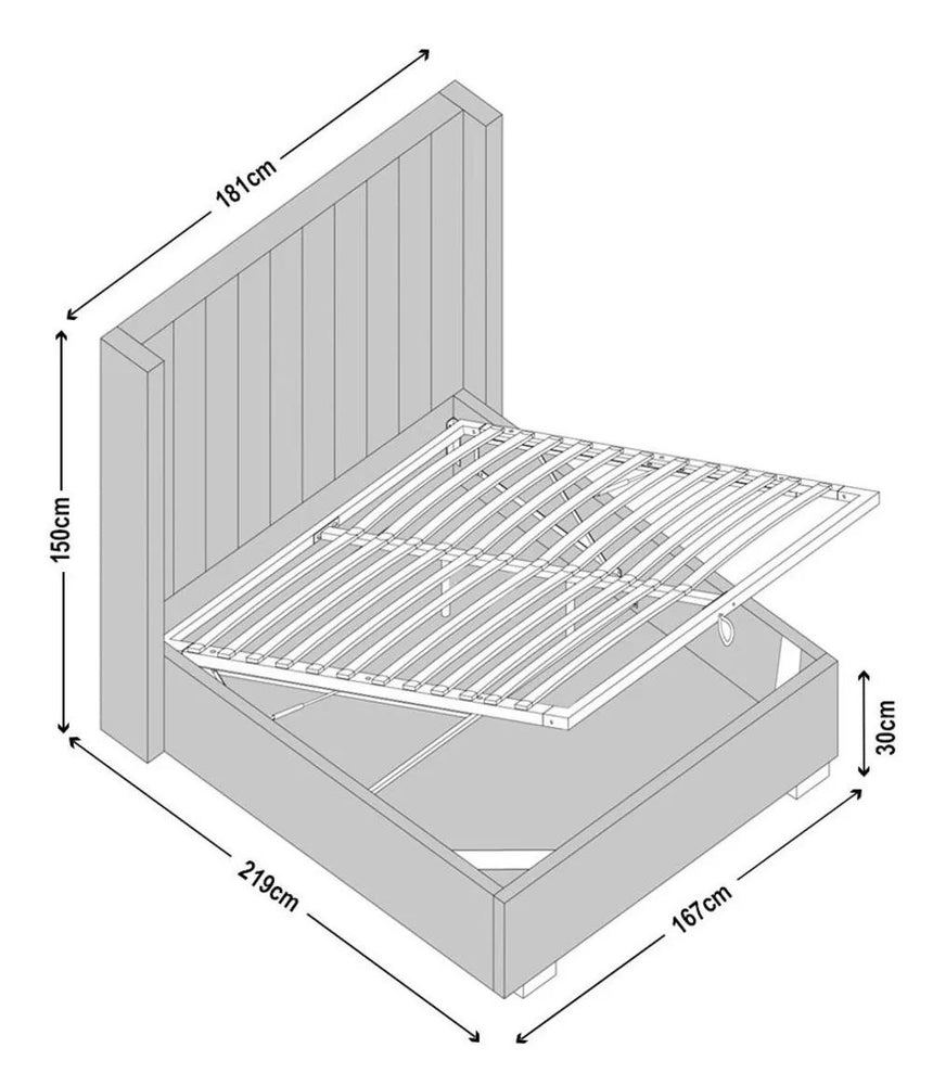 Avola Dark Grey Fabric Ottoman Storage Bed