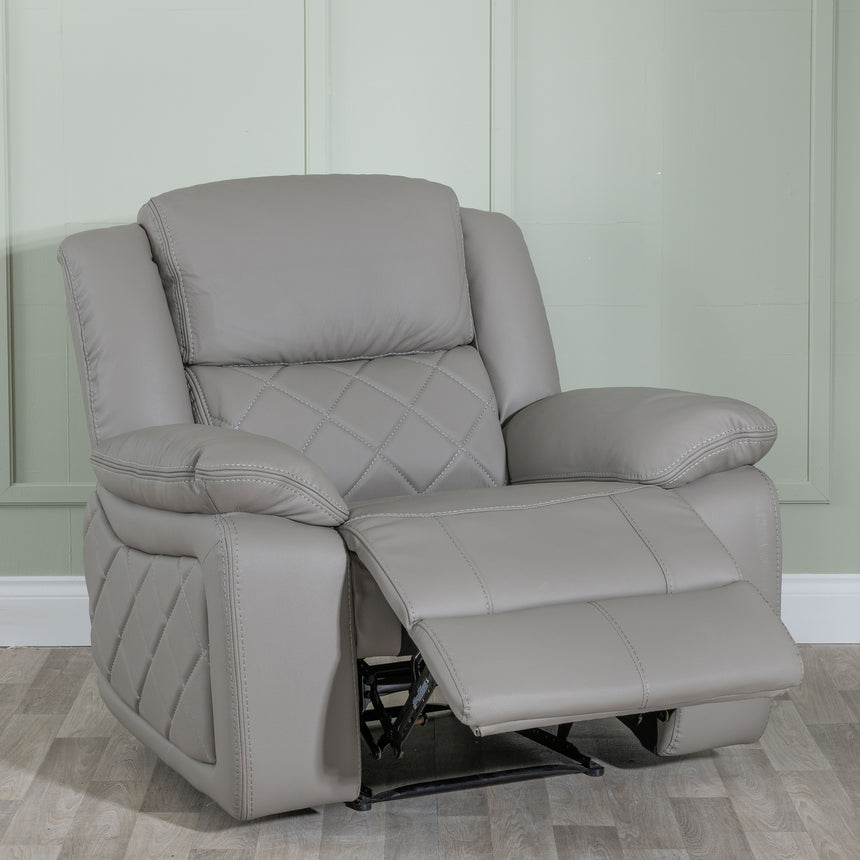 Salerno Light Grey Leather Armchair