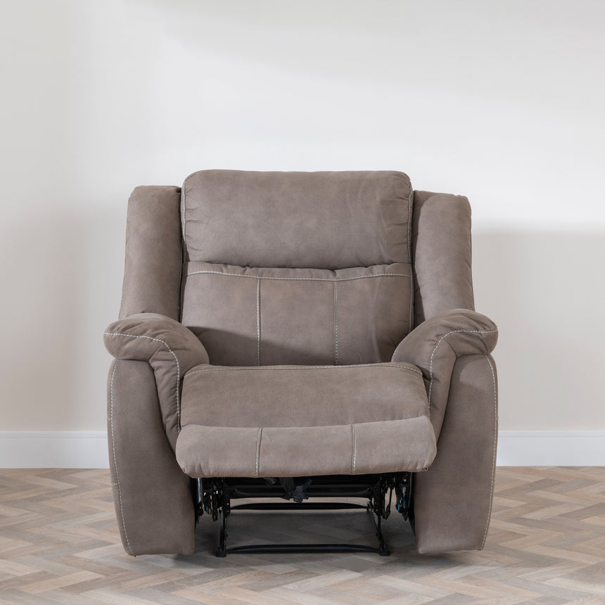 Bergamo Brown Fabric Recliner Armchair