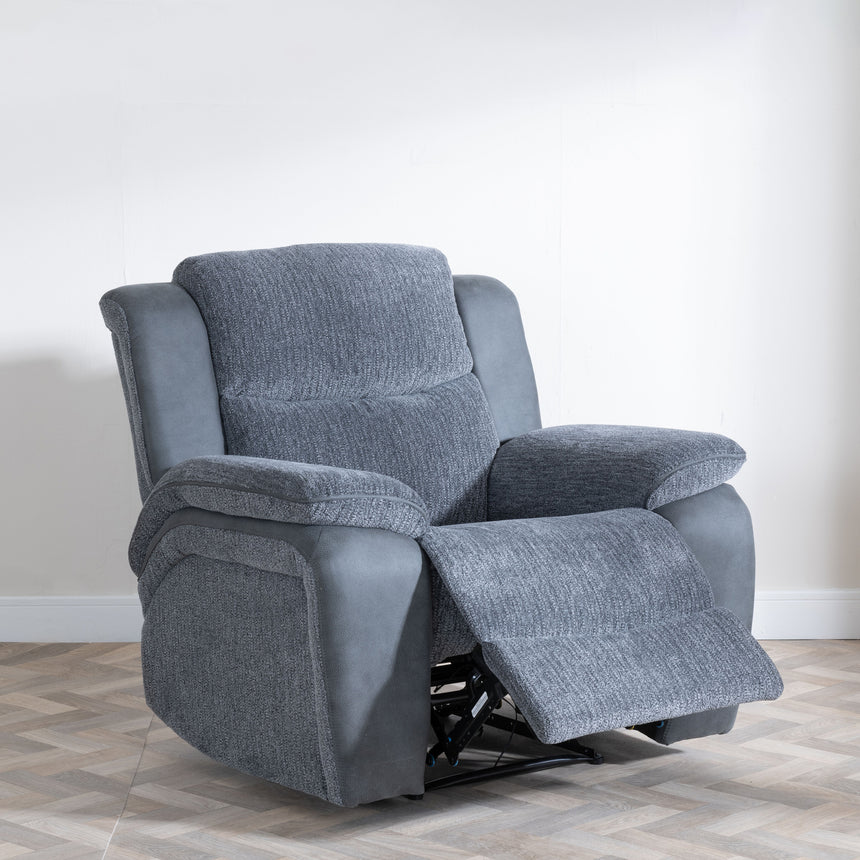 Legnano Grey Fabric Recliner Armchair