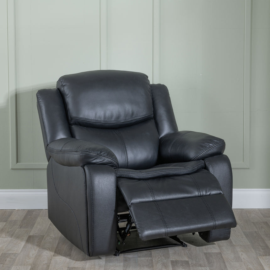 Sarno Black Leather Armchair