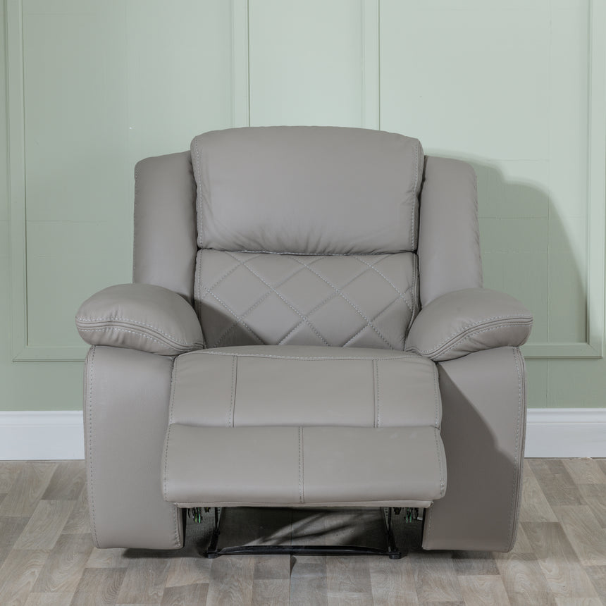 Salerno Light Grey Leather Armchair