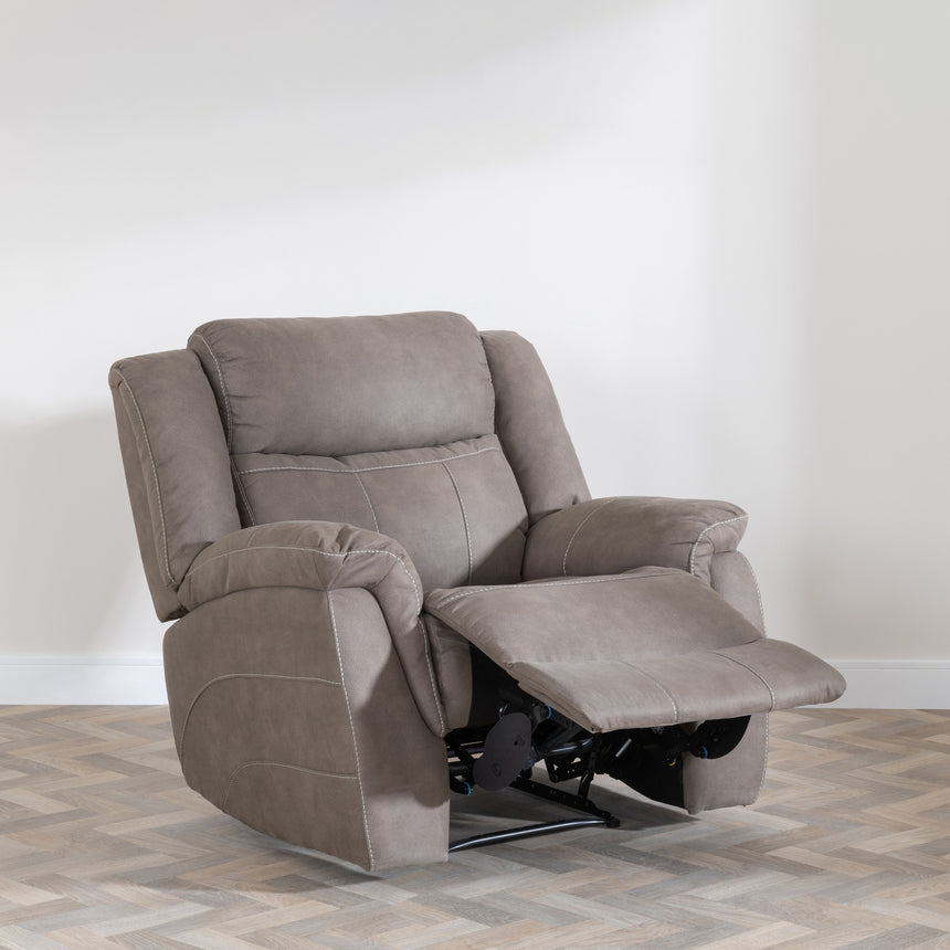 Bergamo Brown Fabric Recliner Armchair