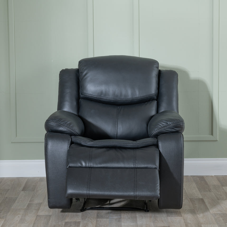 Sarno Black Leather Armchair