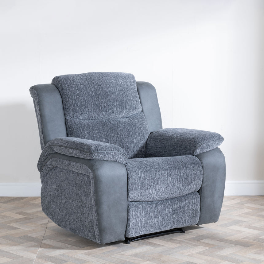 Legnano Grey Fabric Recliner Armchair