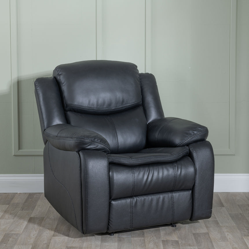 Sarno Black Leather Armchair