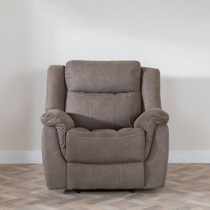 Bergamo Brown Fabric Recliner Armchair