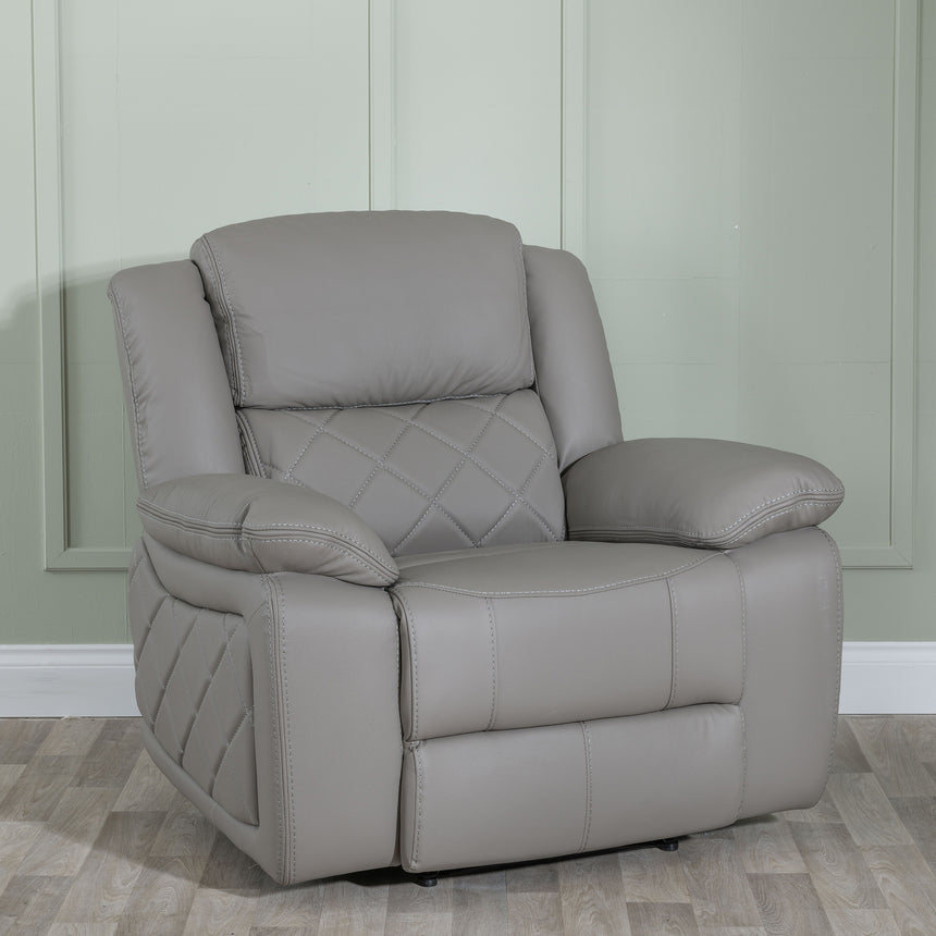 Salerno Light Grey Leather Armchair