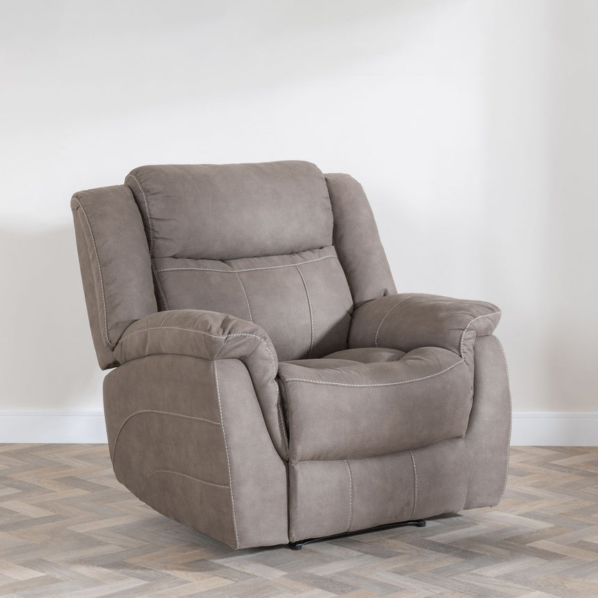 Bergamo Brown Fabric Recliner Armchair