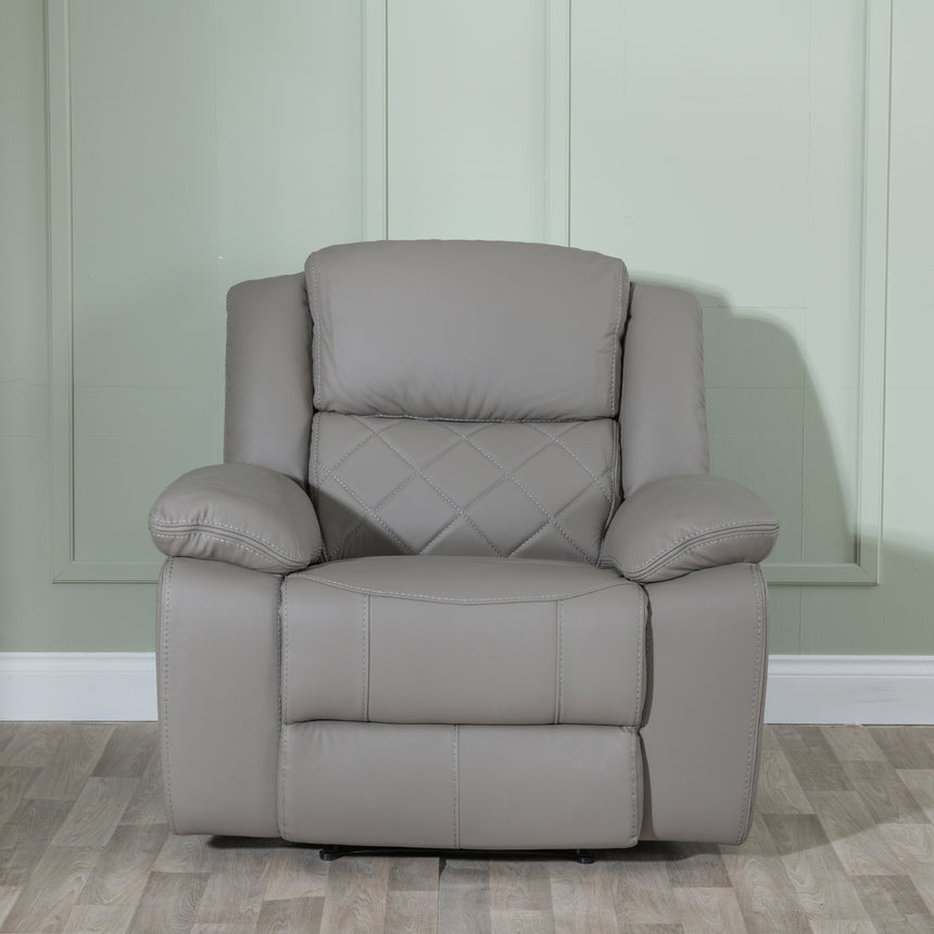 Salerno Light Grey Leather Armchair