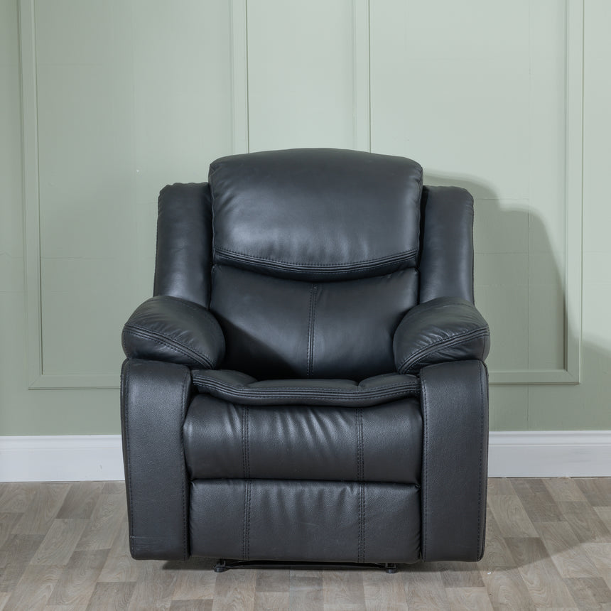 Sarno Black Leather Armchair