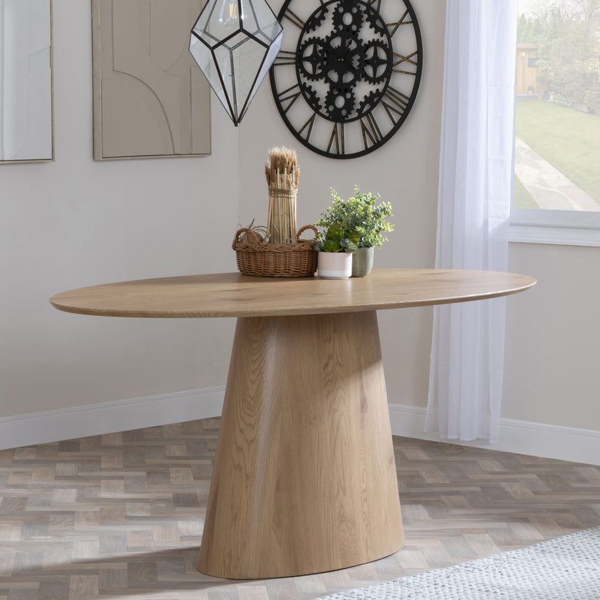 Verbania Oak 6 Seater Oval Dining Table