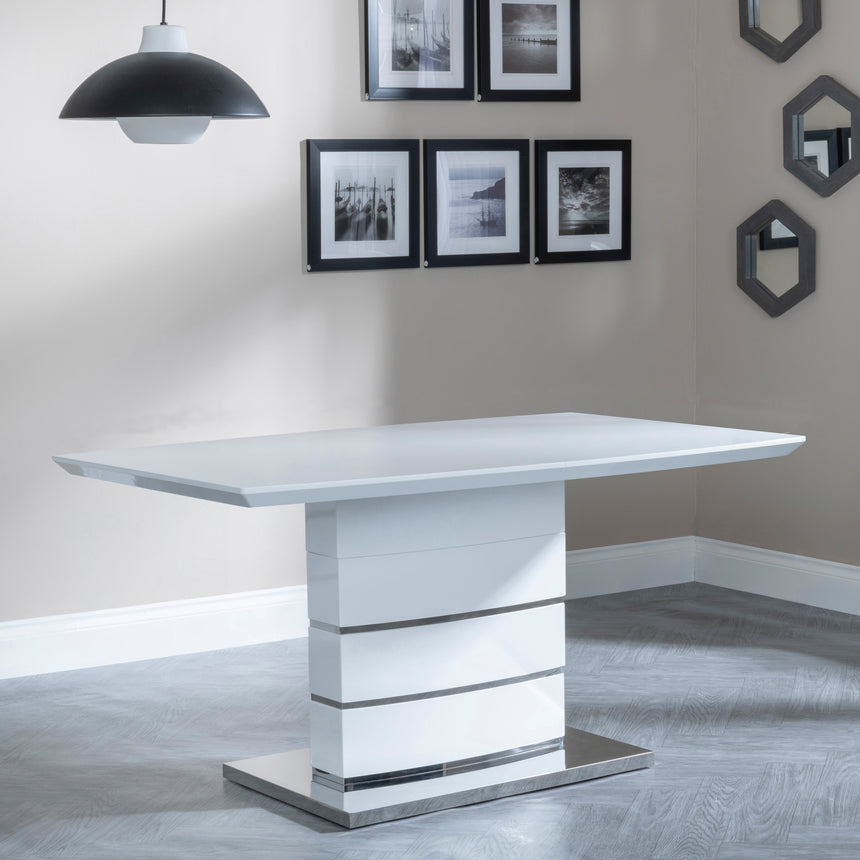 Gravina 6 Seater White Gloss Dining Table