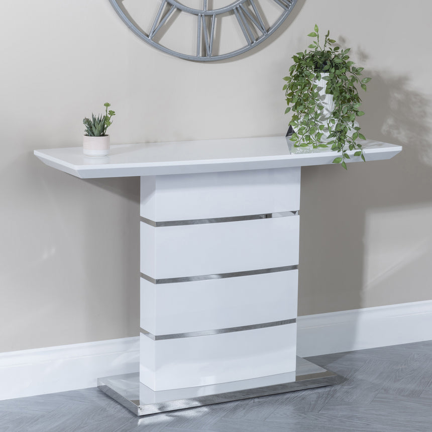 Gravina White Gloss Console Table