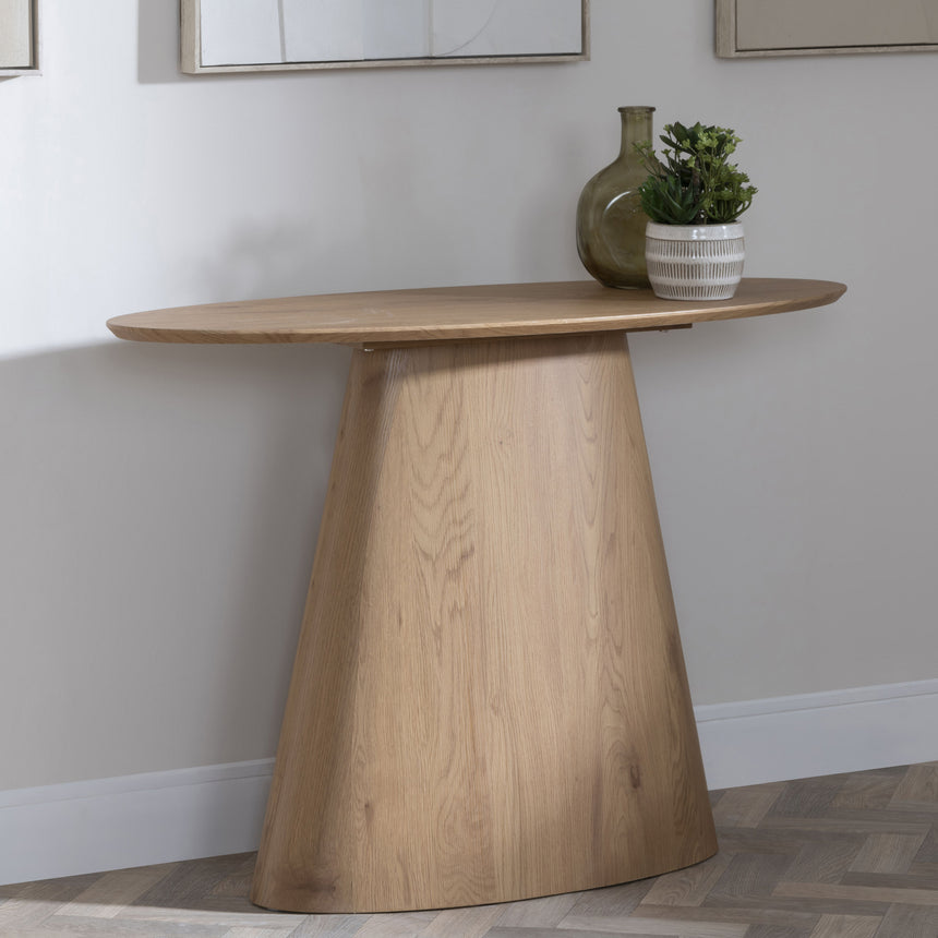 Verbania Oak Oval Console Table