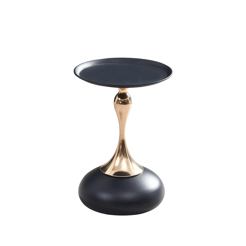 Delmont Black and Gold Round Wine Table