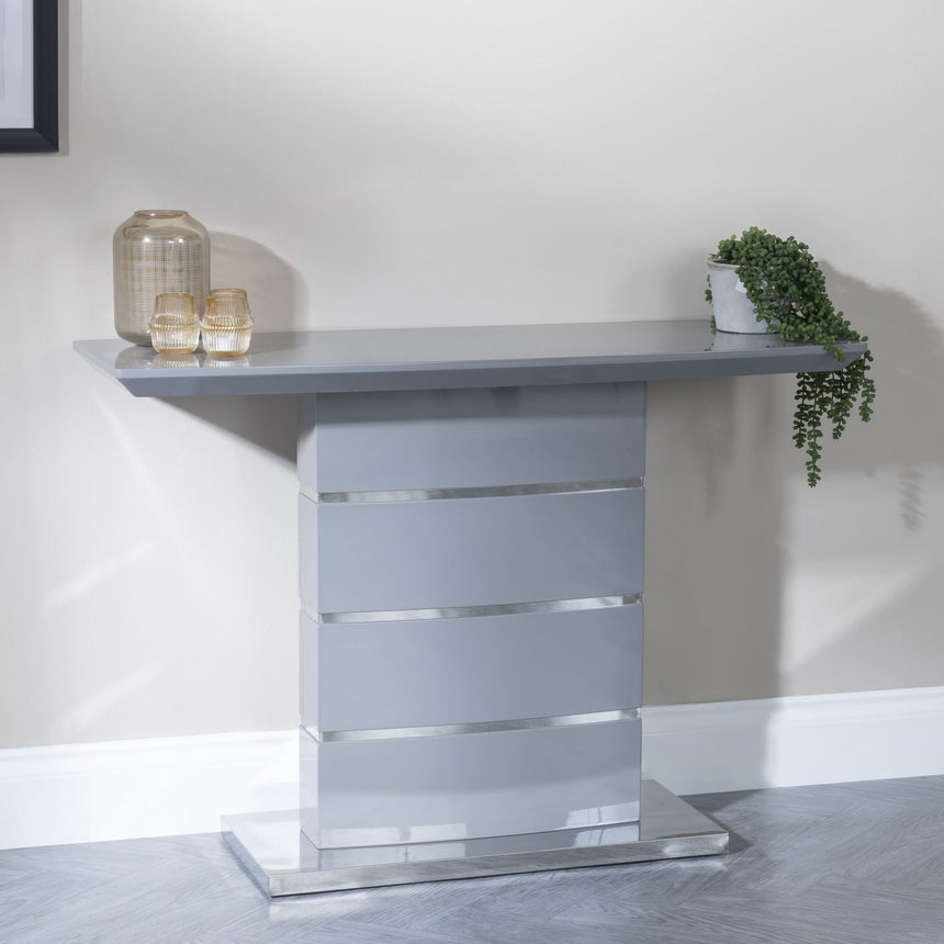 Corato Grey Gloss Console Table