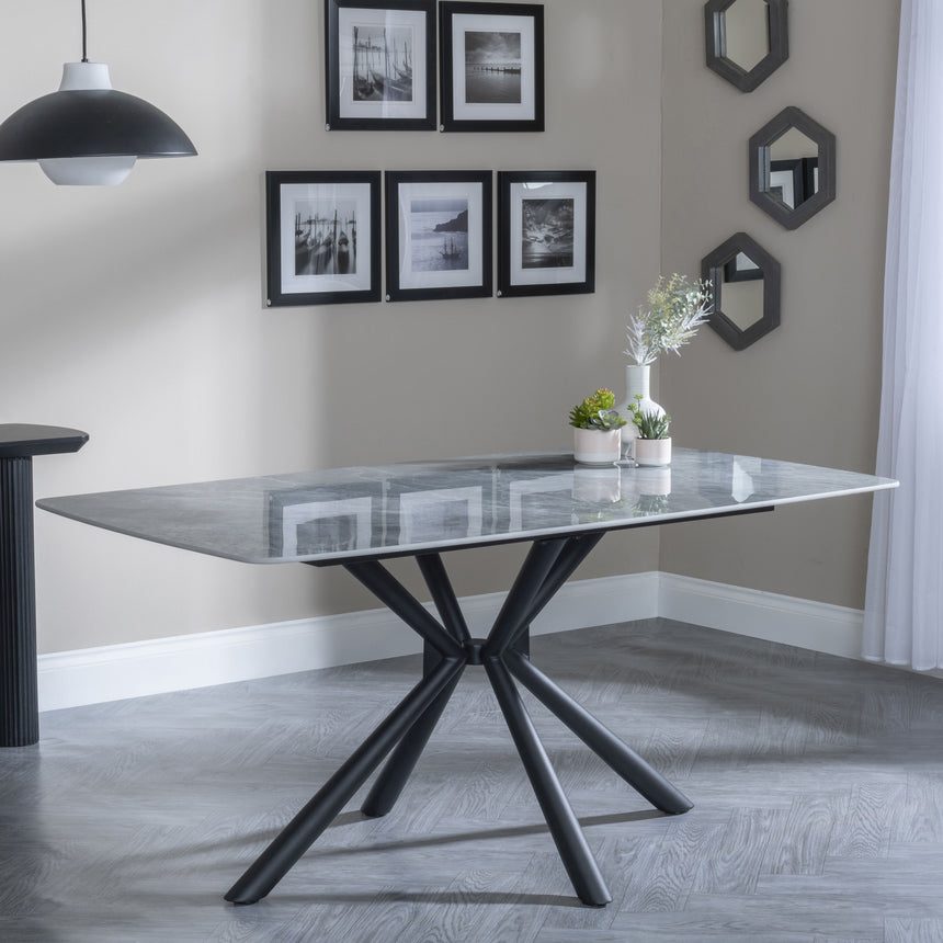 Suttons 160cm Grey Ceramic Dining Table