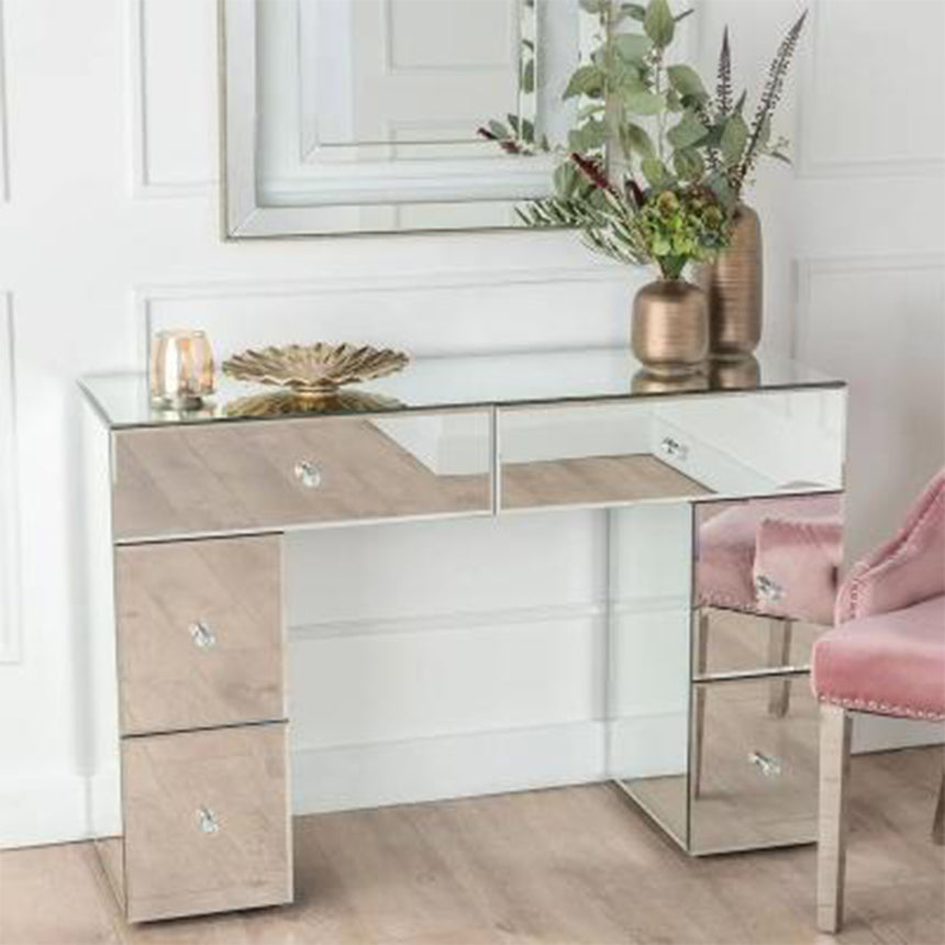 Forli Mirrored 6 Drawer  Dressing Table