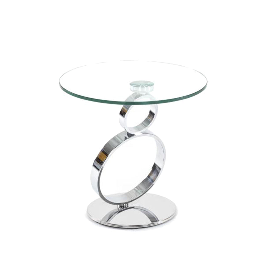 Udine Glass Top Round Side Table