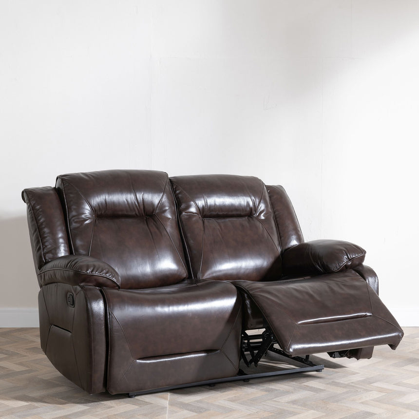 Capua Dark Brown Leather 2 Seater Sofa