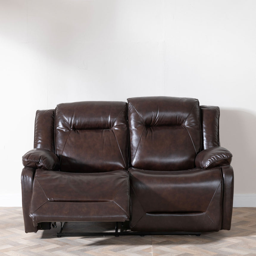 Capua Dark Brown Leather 2 Seater Sofa