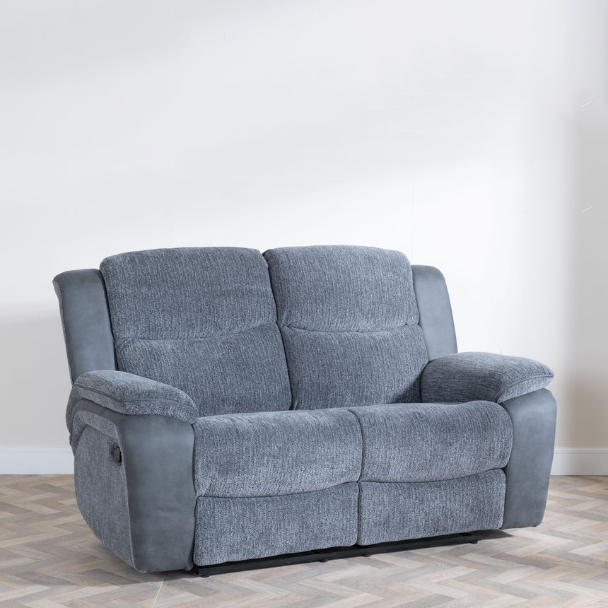 Legnano Grey Fabric 2 Seater Recliner Sofa