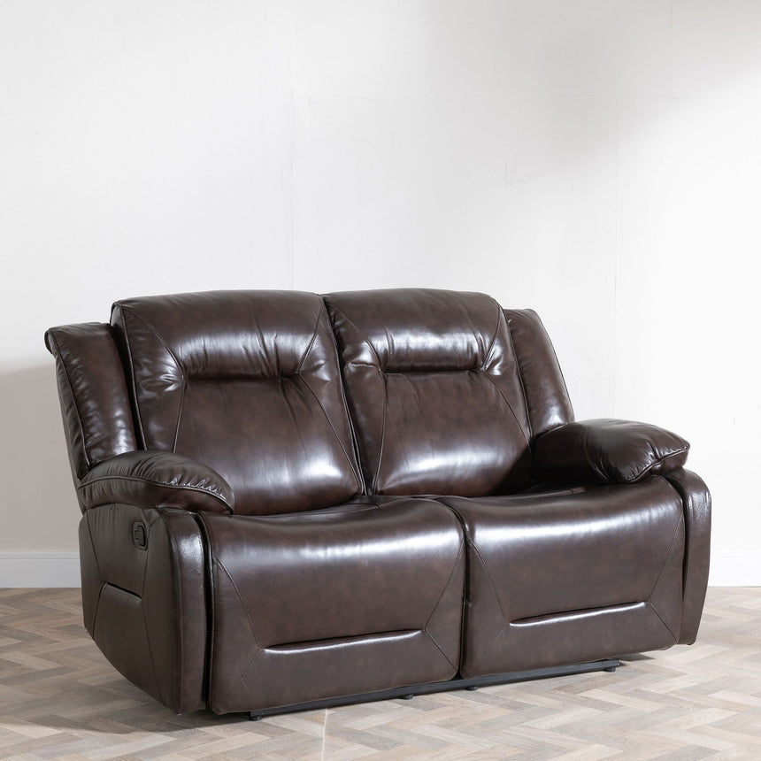 Capua Dark Brown Leather 2 Seater Sofa