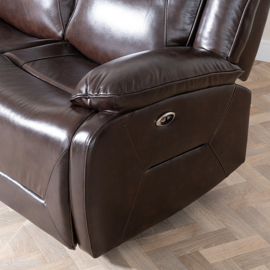 Capua Dark Brown Leather 2 Seater Sofa