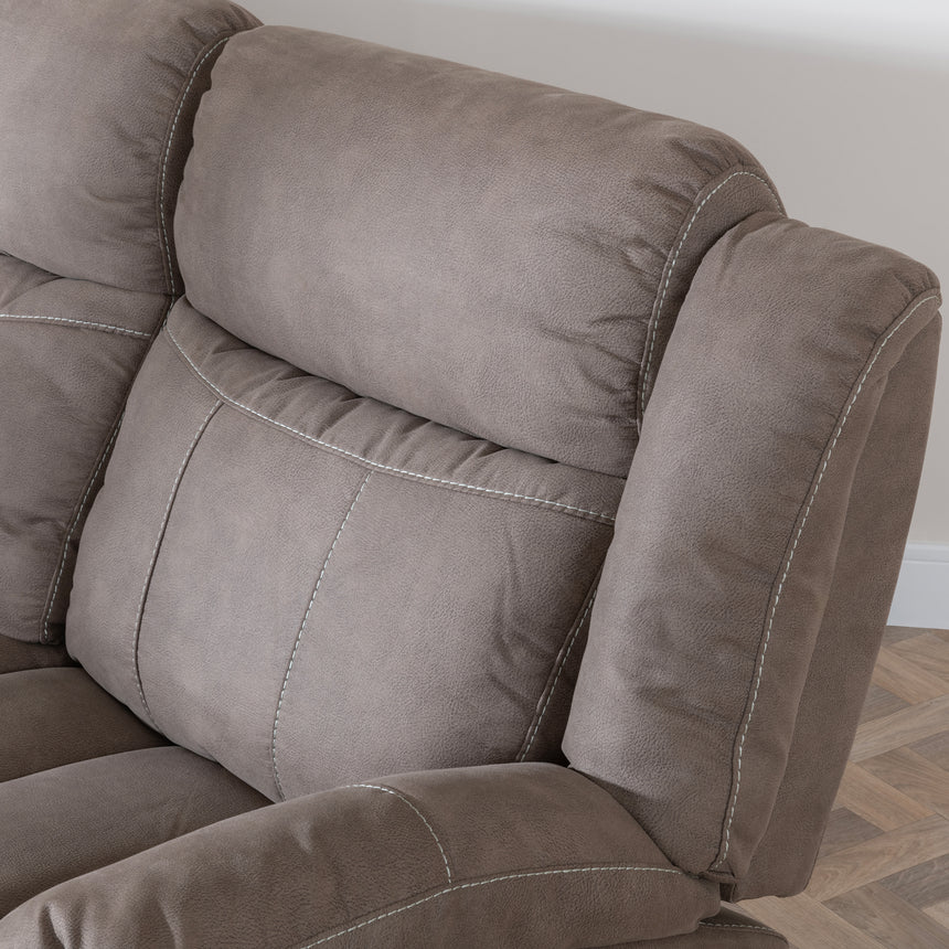 Bergamo Brown Fabric 2 Seater Recliner Sofa