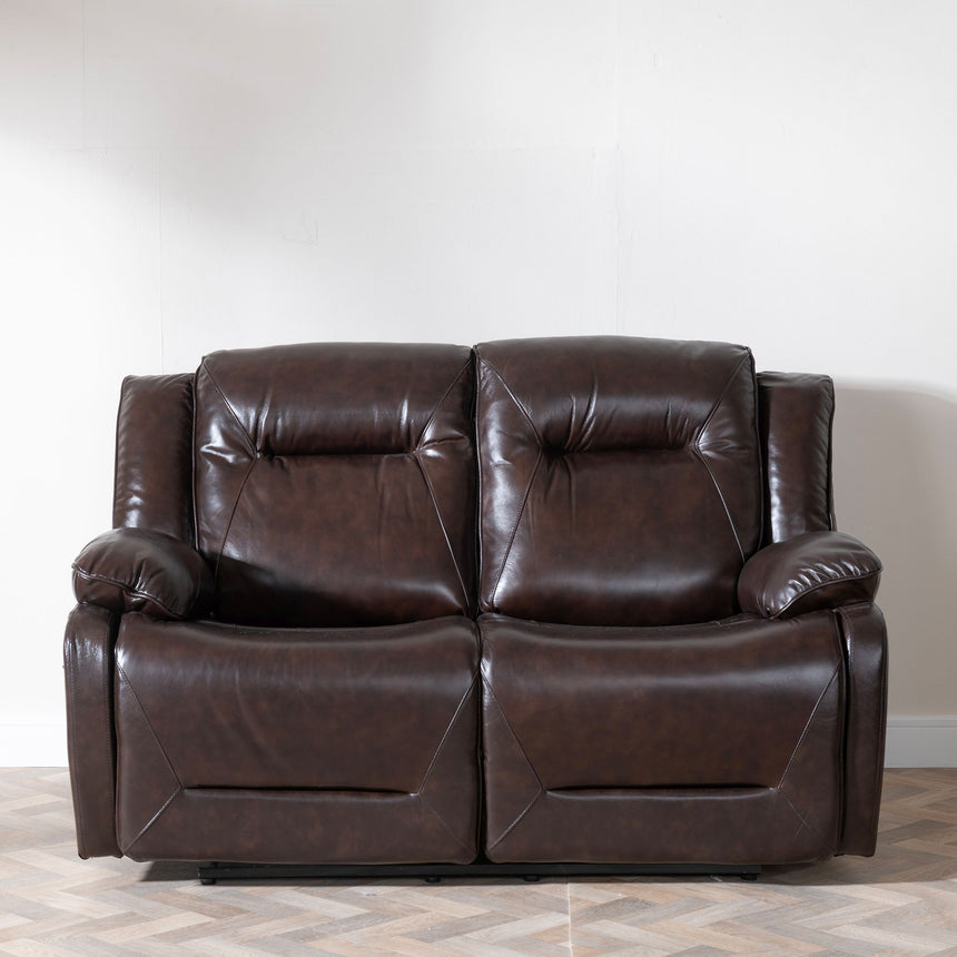 Capua Dark Brown Leather 2 Seater Sofa