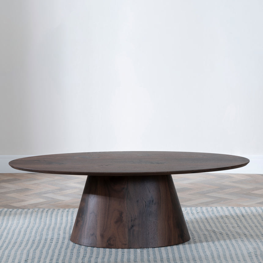 Andria Walnut Oval Coffee Table