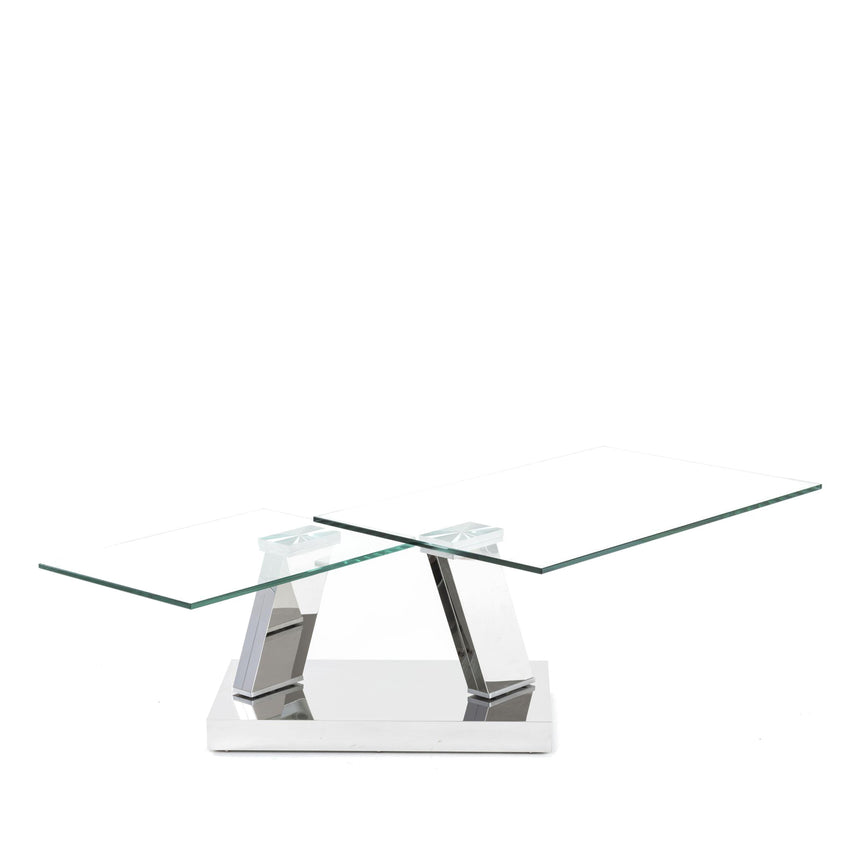 Portofino Swivel Glass Top Coffee Table