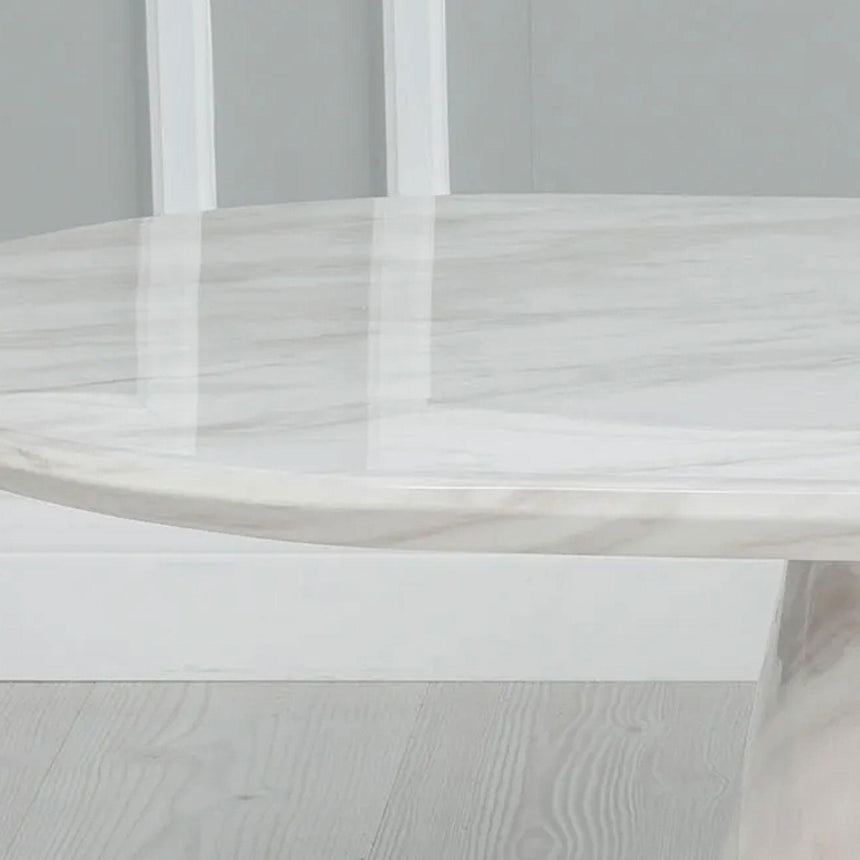 Cesena White Marble Oval Coffee Table