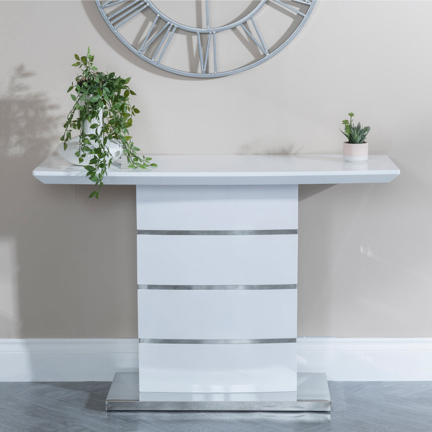 Gravina White Gloss Console Table