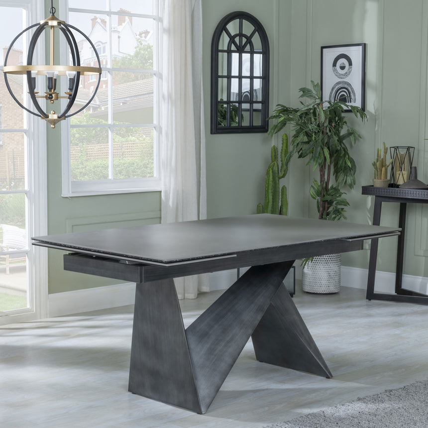 Narni Dark Grey Ceramic Extending Dining Table - 160cm-240cm