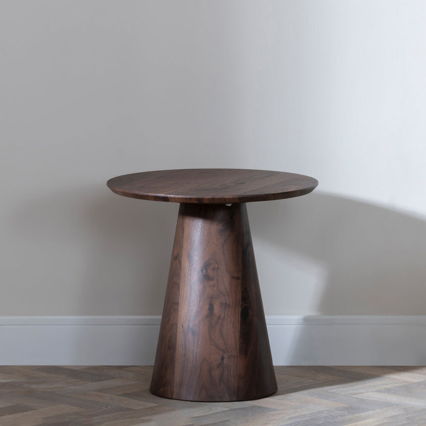 Andria Walnut Round End Table