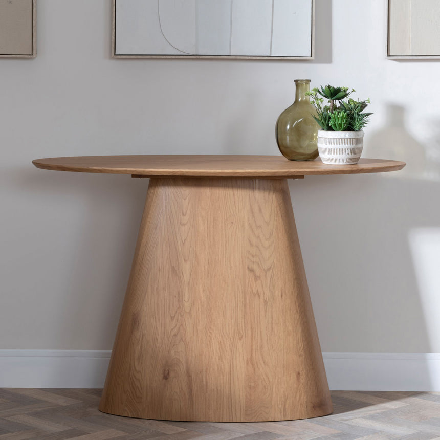 Verbania Oak Oval Console Table