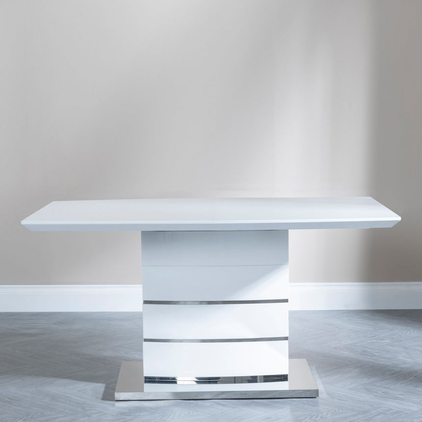 Gravina 6 Seater White Gloss Dining Table