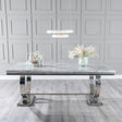 Glacier 180cm Grey Marble Dining Table