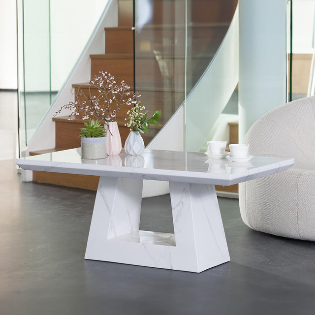 Milan White Marble Coffee Table