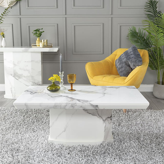 Naples White Marble Coffee Table