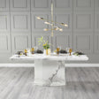 Naples 160cm White Marble Dining Table