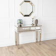 Antoinette Mirrored Champagne Trim Console Table