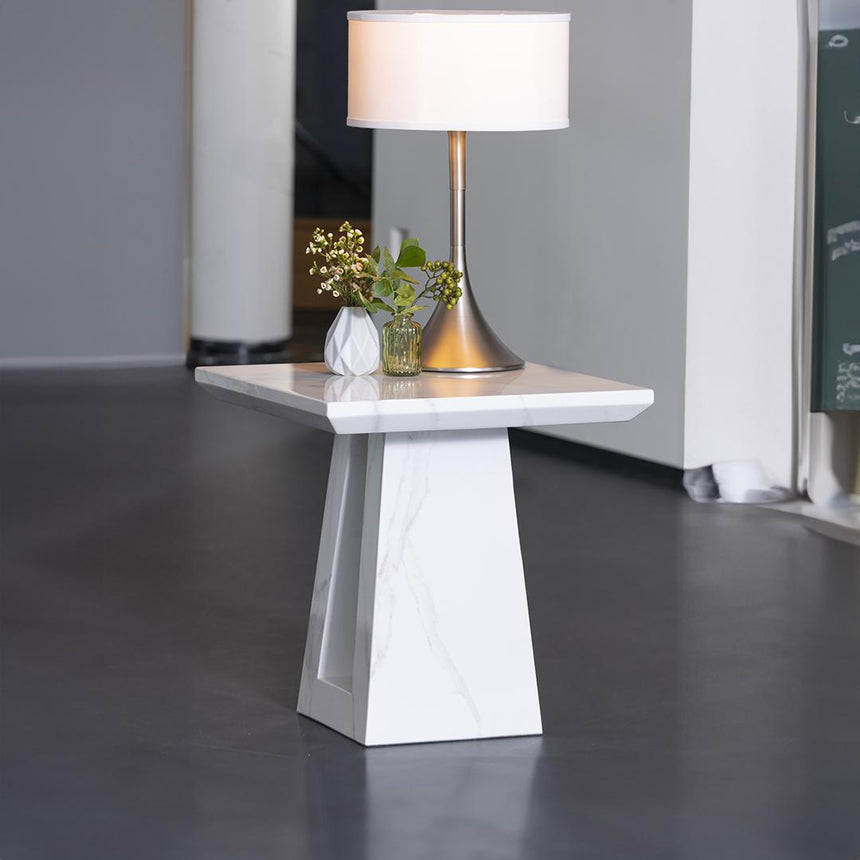 Milan White Marble Side Table