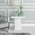 Turin Square White Marble Lamp Table